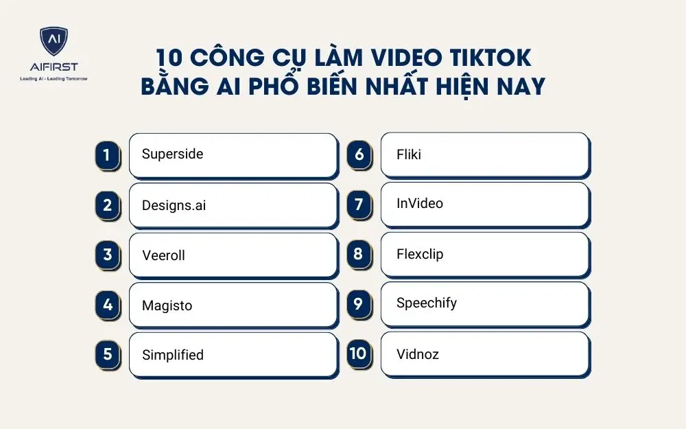 10 công cụ làm video TikTok bằng AI được nhiều người sử dụng hiện nay