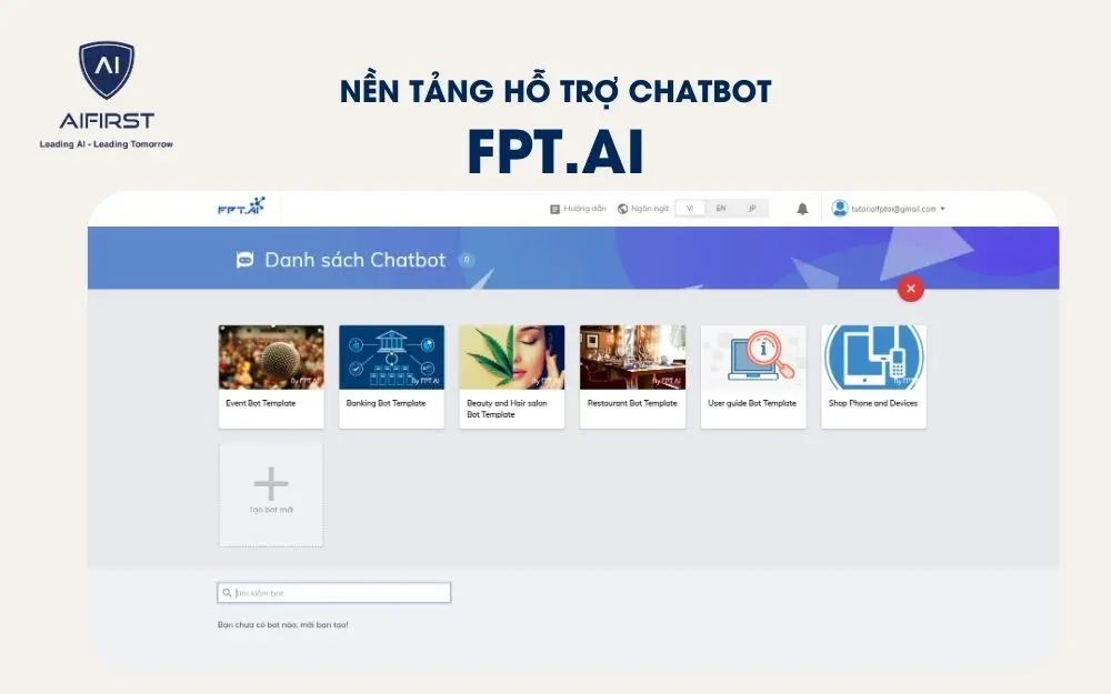 Nền tảng hỗ trợ chatbot: FPT.AI