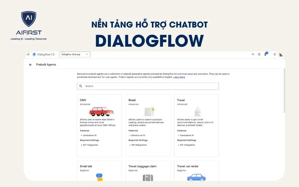 Nền tảng hỗ trợ chatbot: Dialogflow