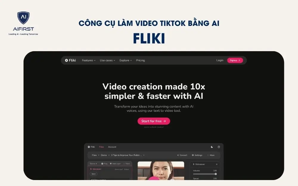 Fliki là công cụ AI có khả năng tạo video từ văn bản và chuyển thành giọng nói