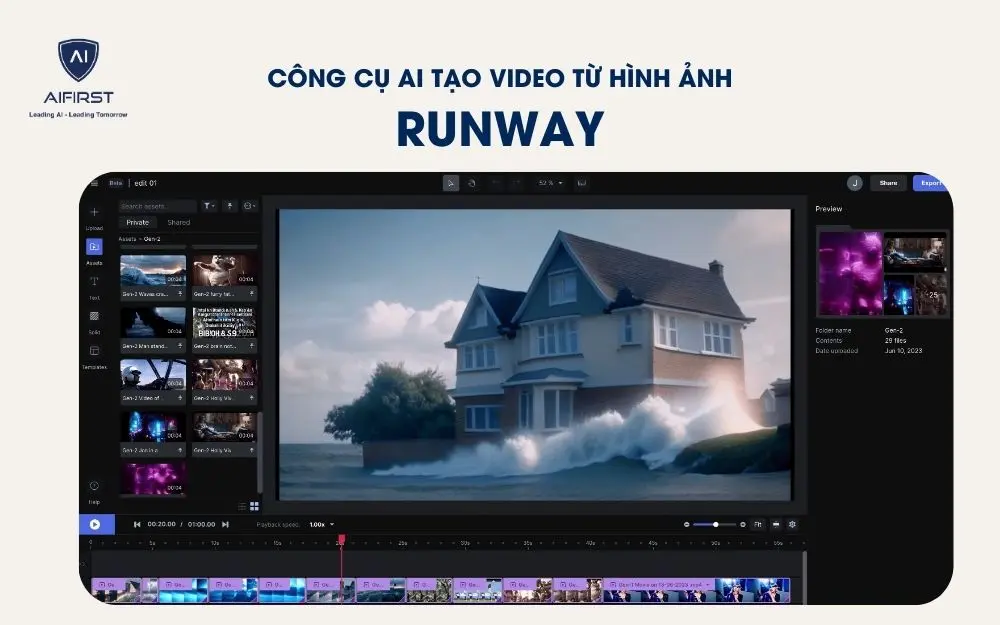 Công cụ làm video từ ảnh gốc Runway