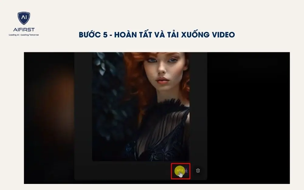 Bấm vào nút Download để tải xuống video từ AI