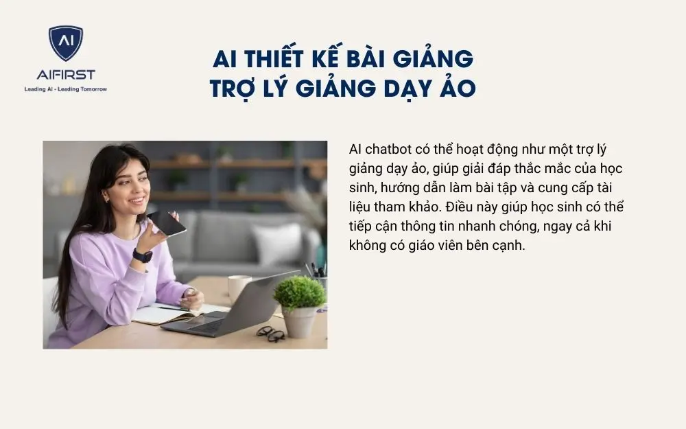 AI chatbot đóng vai trò như một trợ lý ảo của giáo viên