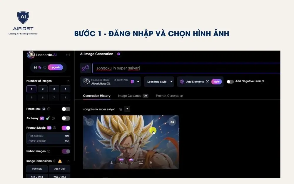 Truy cập vào website và lựa chọn bức ảnh muốn chuyển thành video