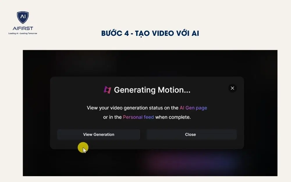 Click vào nút Generate để bắt đầu tiến hành tạo