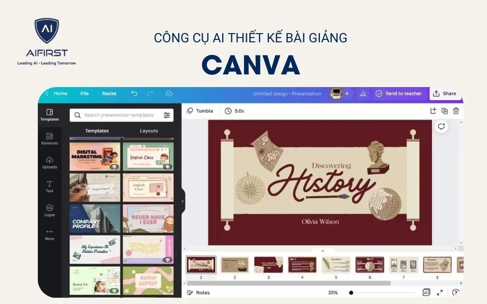 Công cụ AI hỗ trợ thiết kế bài giảng: Canva