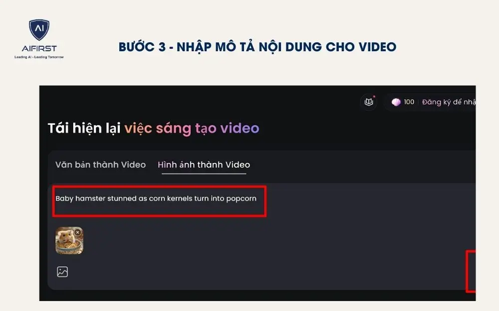 Gõ nội dung cho video mà bạn muốn tạo