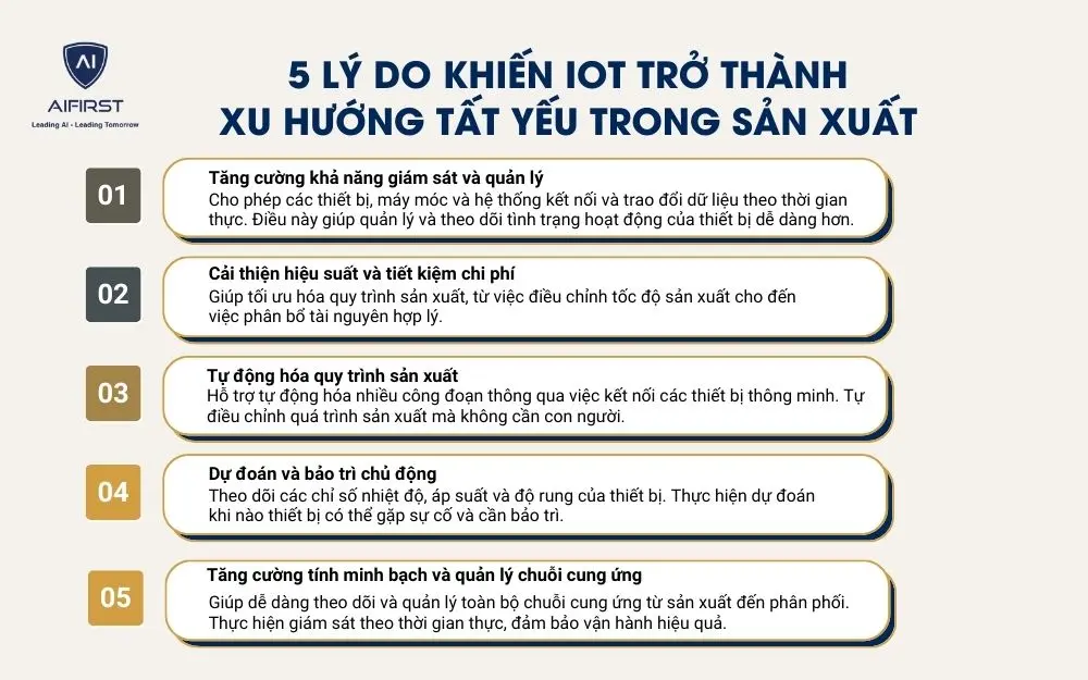 Lý do khiến IoT trở thành xu hướng tất yếu trong sản xuất