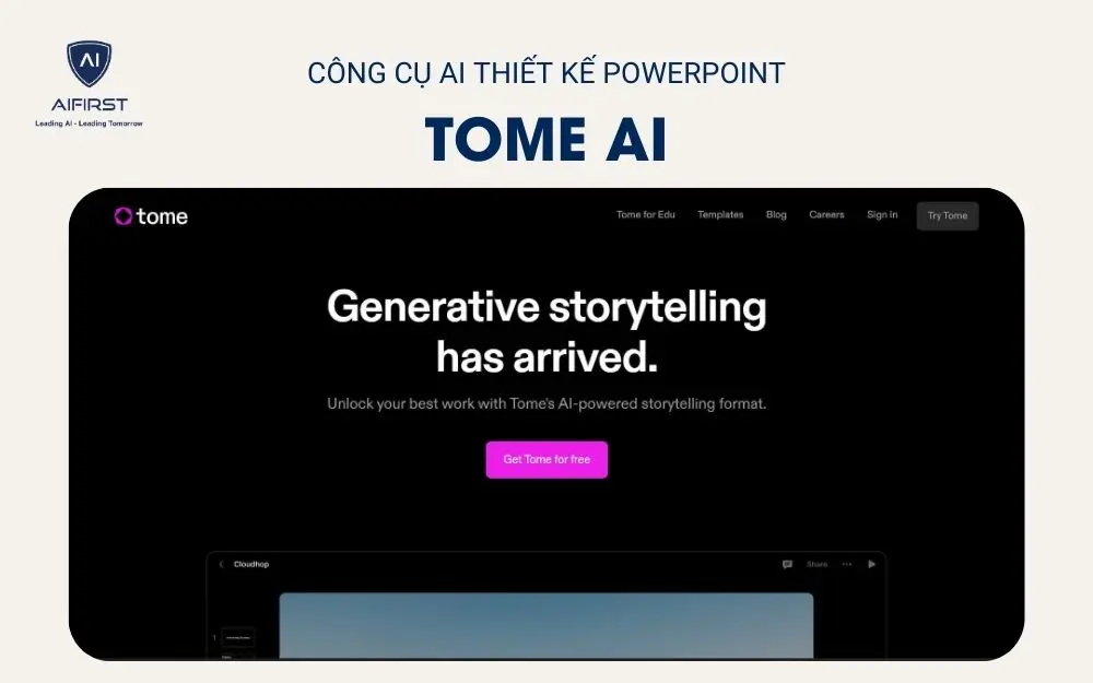 Công cụ AI thiết kế PowerPoint Tome AI