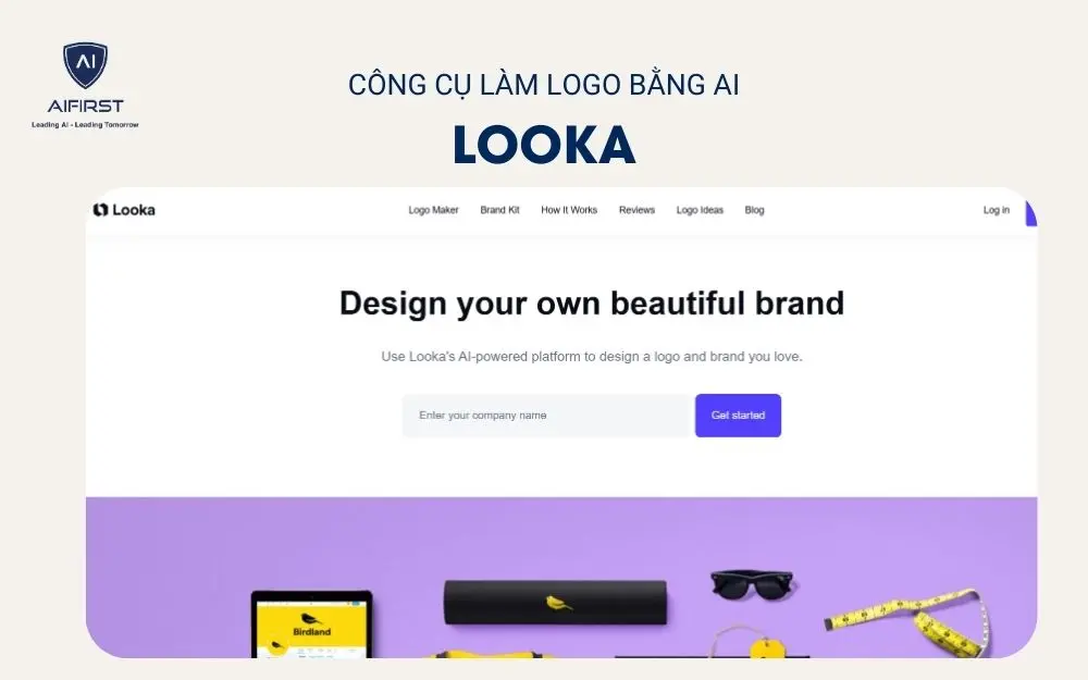 Làm logo bằng AI Looka đơn giản, hiệu quả