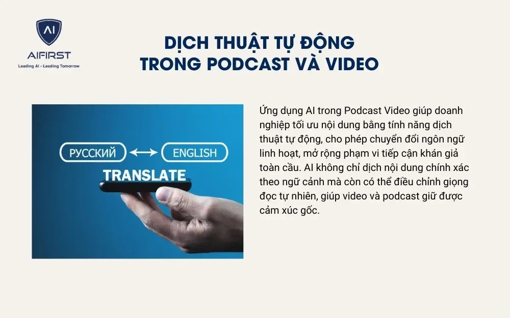 AI hỗ trợ dịch thuật tự động trong podcast và video