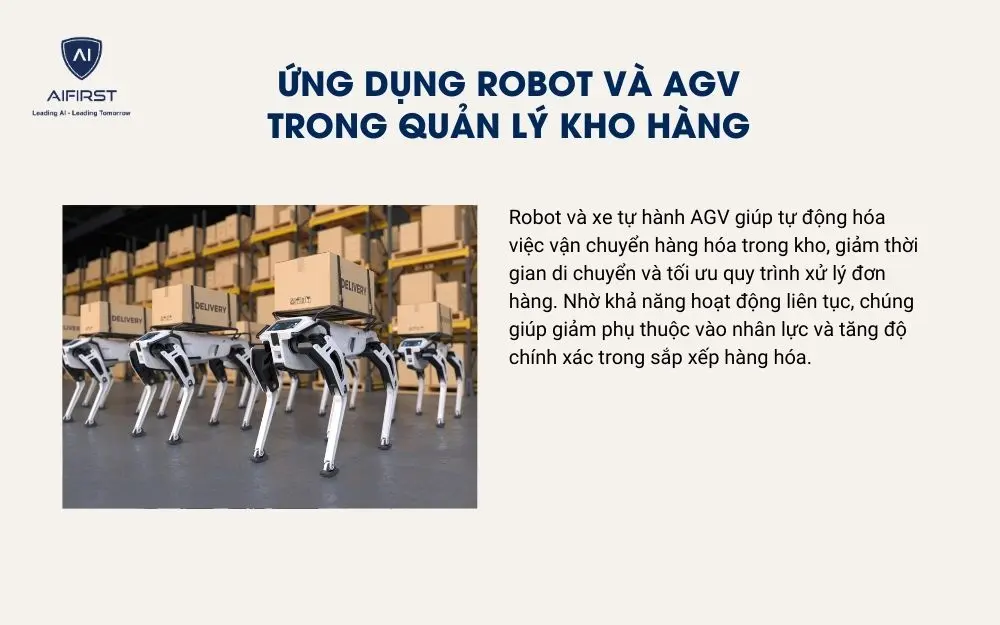 Ứng dụng công nghệ robot và AGV trong quản lý kho hàng