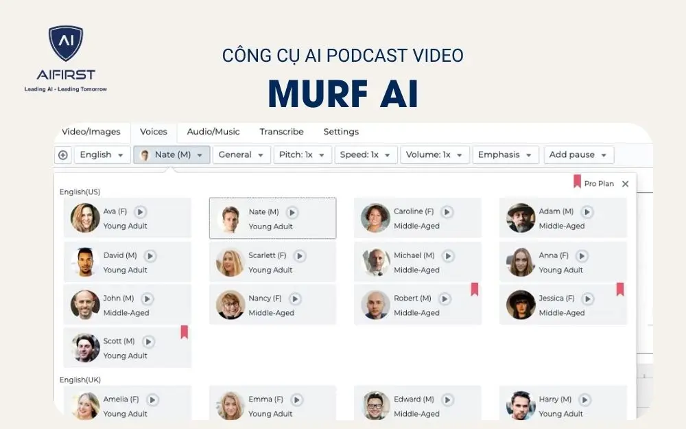 Công cụ AI giọng nói: Murf AI