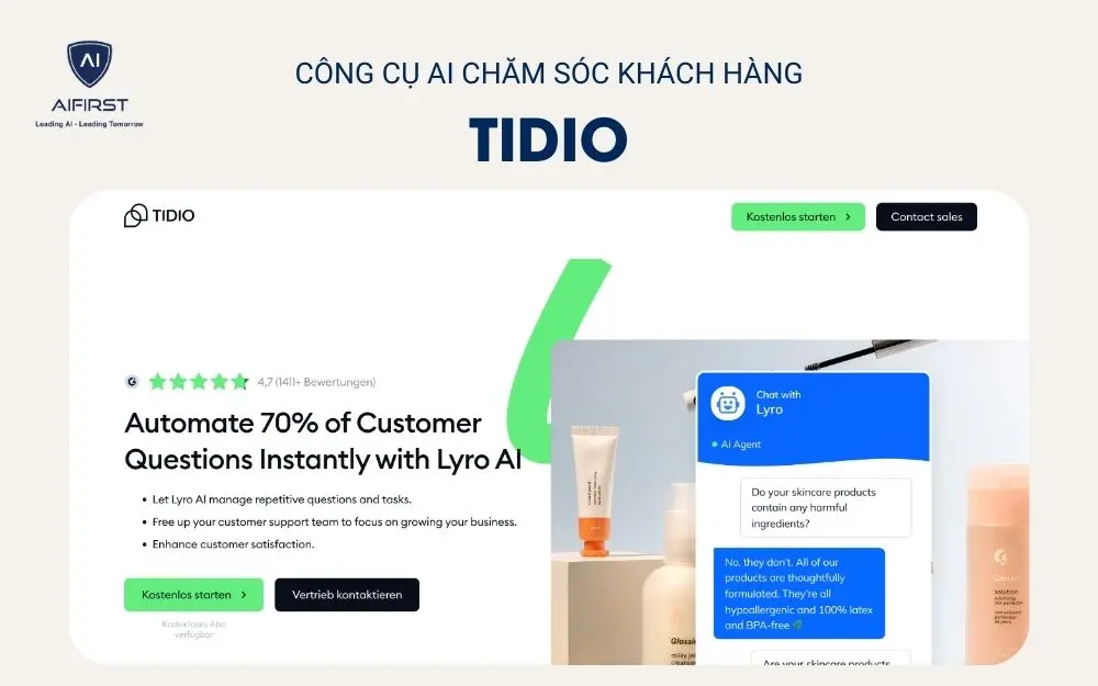 Công cụ AI chăm sóc khách hàng Tidio