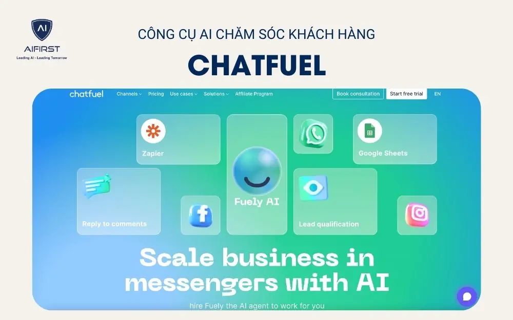 Công cụ AI chăm sóc khách hàng Chatfuel