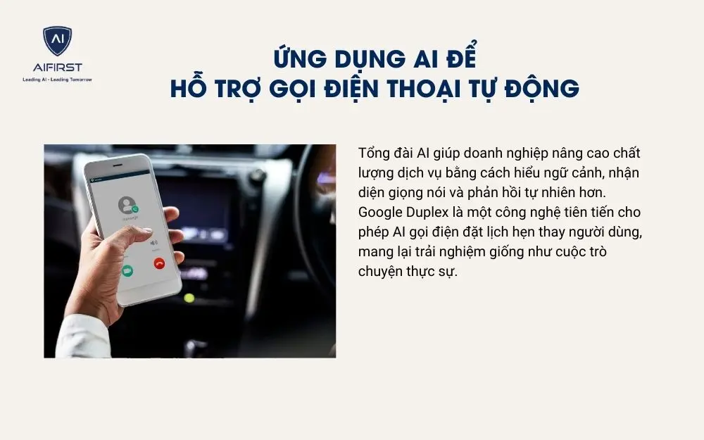 AI trong chăm sóc khách hàng có thể hỗ trợ gọi điện tự động 