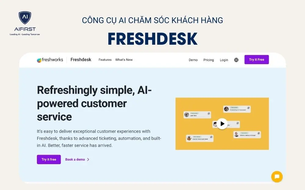 Công cụ AI chăm sóc khách hàng Freshdesk