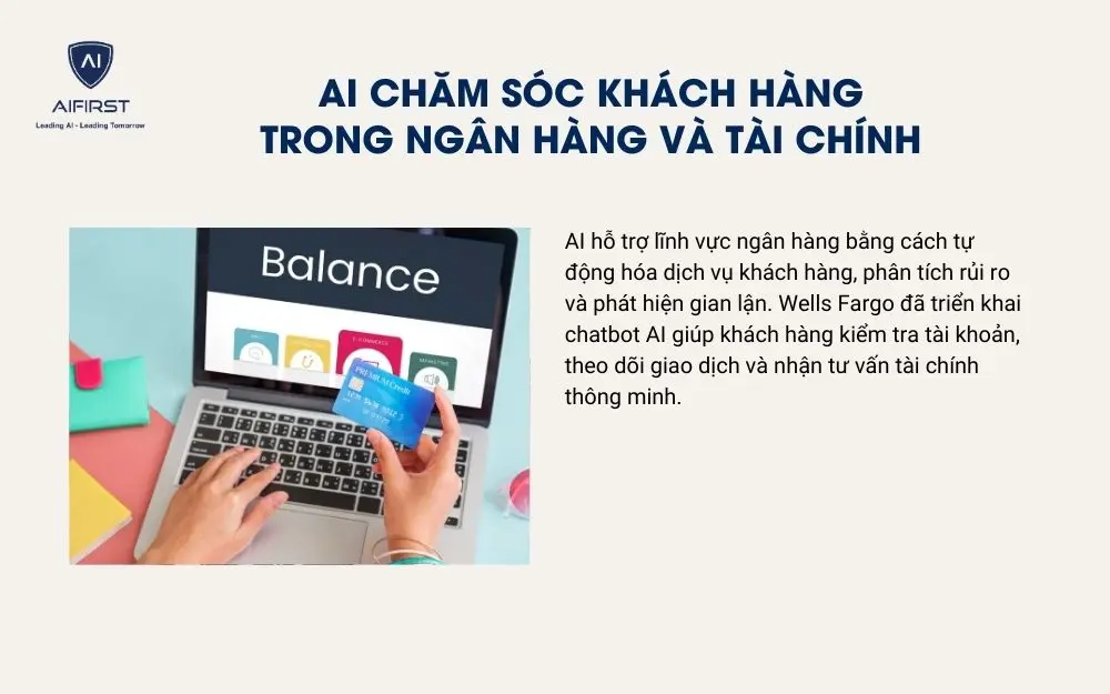 AI chăm sóc khách hàng được ứng dụng trong ngân hàng và tài chính