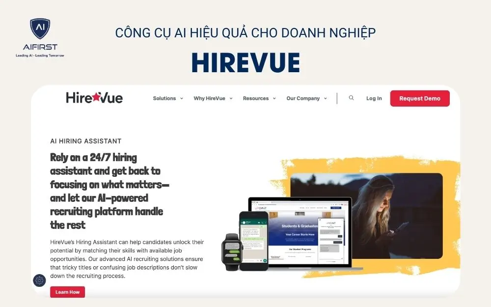 Công cụ AI HireVue trong doanh nghiệp