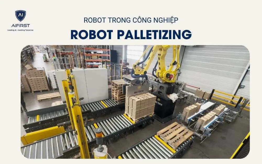 Robot Palletizing được ứng dụng chủ yếu trong hoạt động xếp hàng hóa