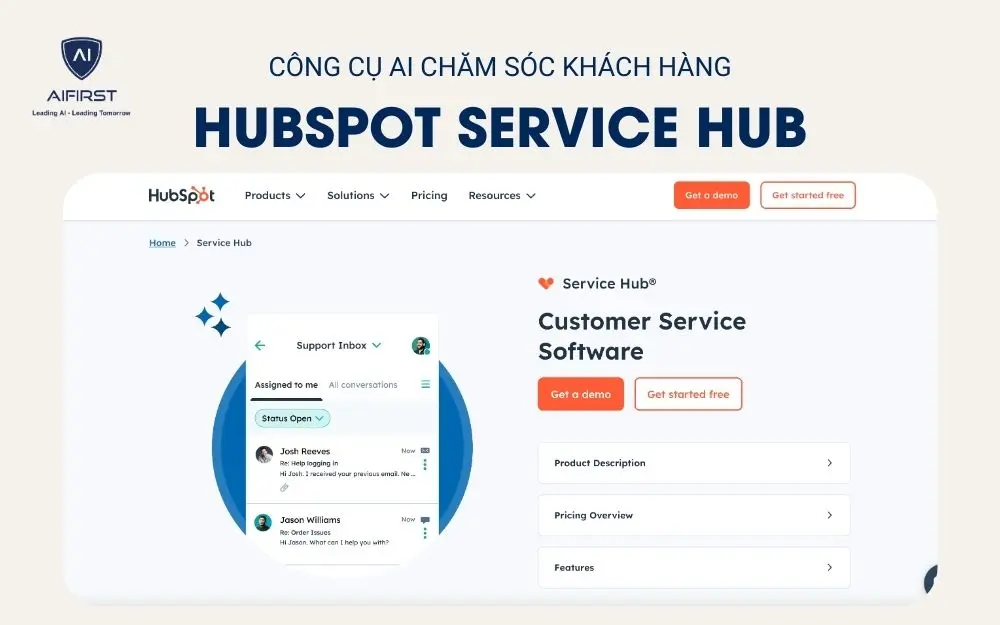 Công cụ AI chăm sóc khách hàng HubSpot Service Hub