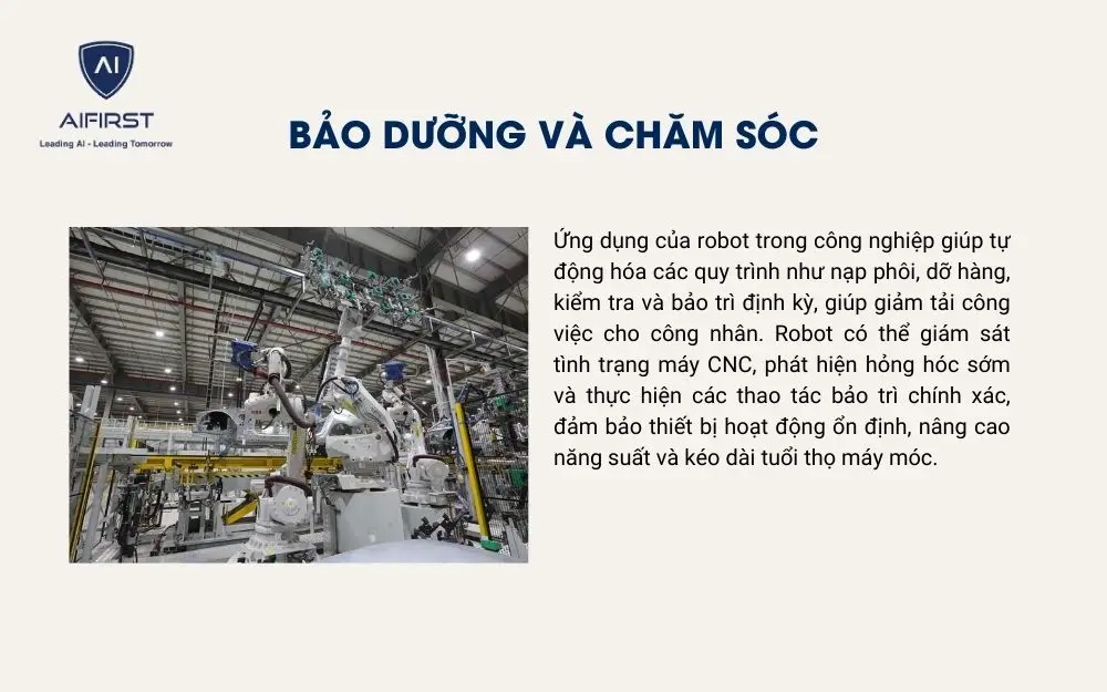 Robot bảo dưỡng và chăm sóc có vai trò quan trọng trong doanh nghiệp