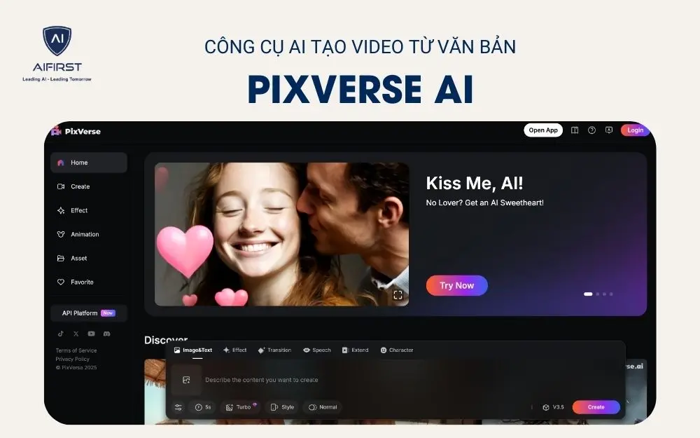 Công cụ AI tạo video từ văn bản Pixverse AI