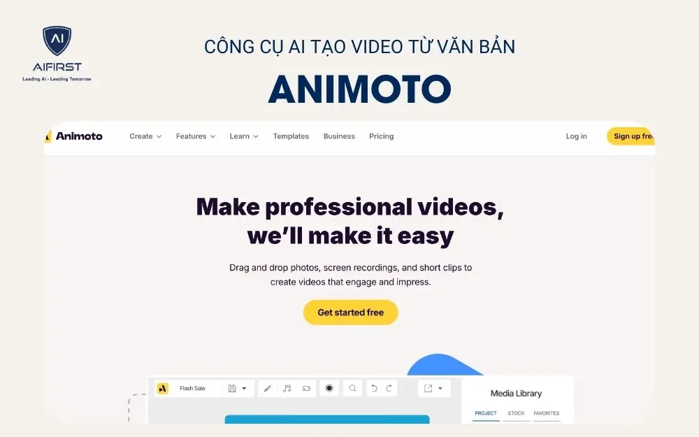 Công cụ AI tạo video từ văn bản Animoto