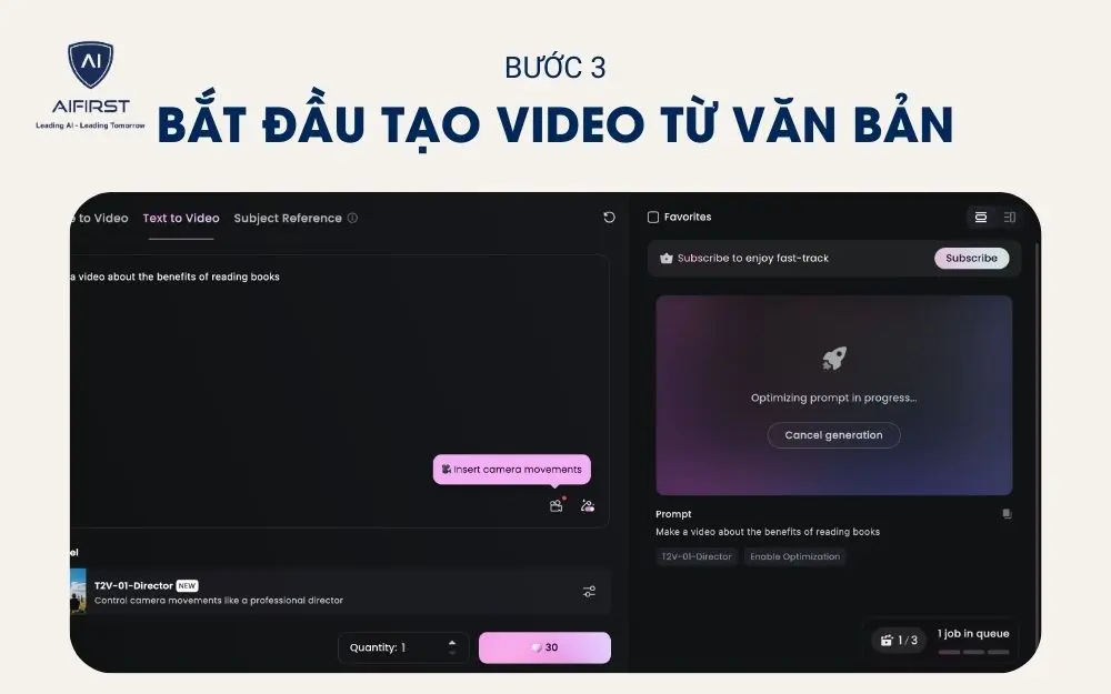 Nhấn biểu tượng vỏ sò hồng để bắt đầu tạo video