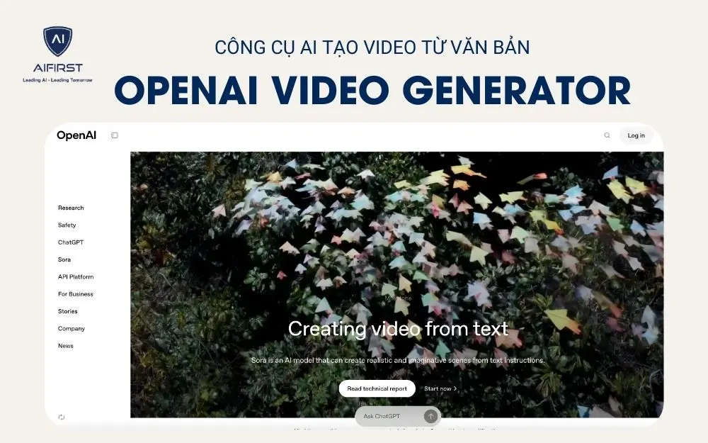 Công cụ AI tạo video từ văn bản OpenAI Video Generator