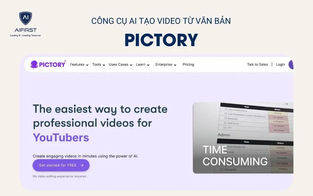 Công cụ AI tạo video từ văn bản Pictory