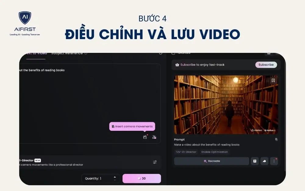 Điều chỉnh nội dung nếu cần, sau đó lưu hoặc chia sẻ video