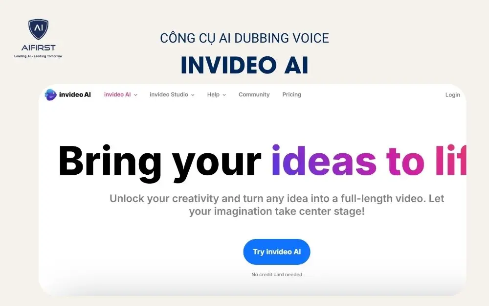 Invideo AI tích hợp tính năng lồng tiếng và chỉnh sửa video