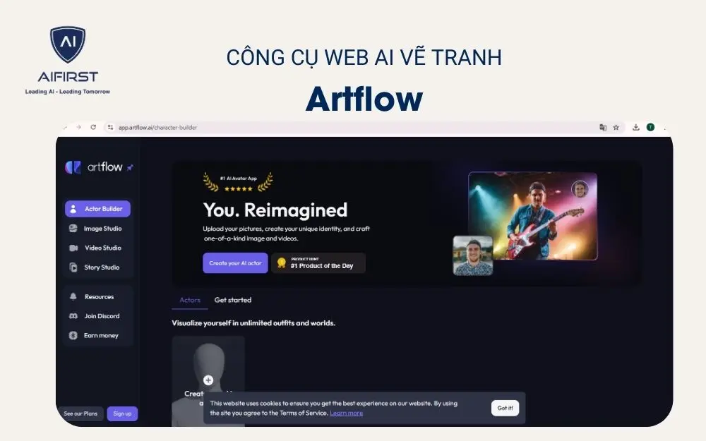 Web AI vẽ tranh Artflow