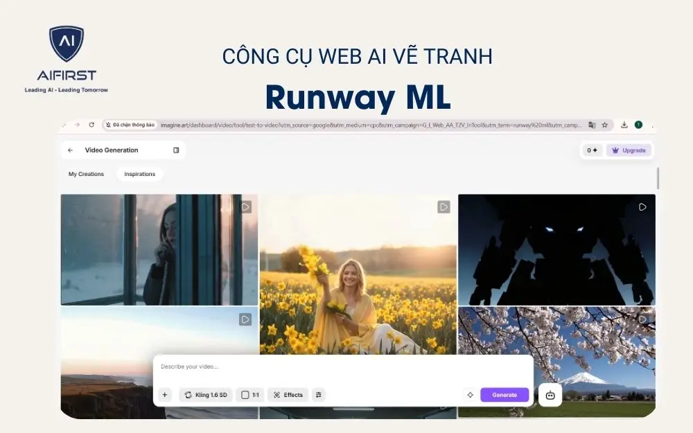 Web AI vẽ tranh Runway ML