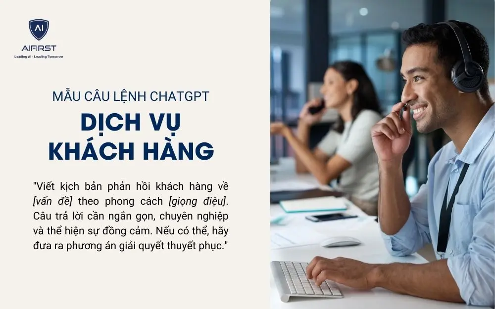 Mẫu câu lệnh ChatGPT cho lĩnh vực Dịch vụ khách hàng