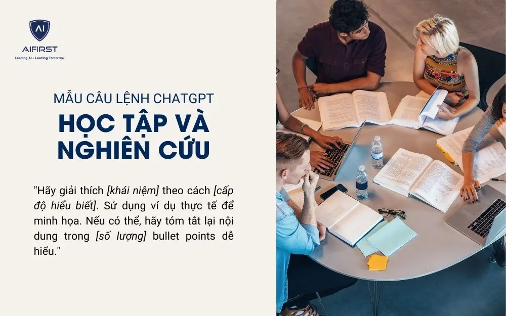 Mẫu câu lệnh ChatGPT cho lĩnh vực Học tập & Nghiên cứu