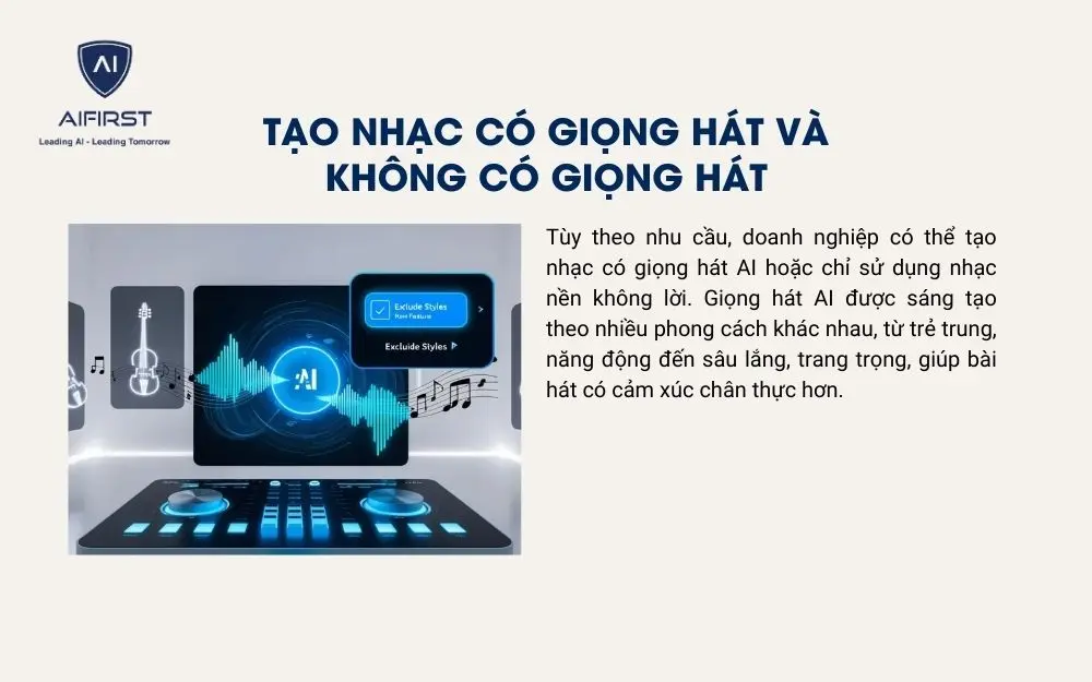 Tạo bài hát có giọng hát hoặc không có giọng hát