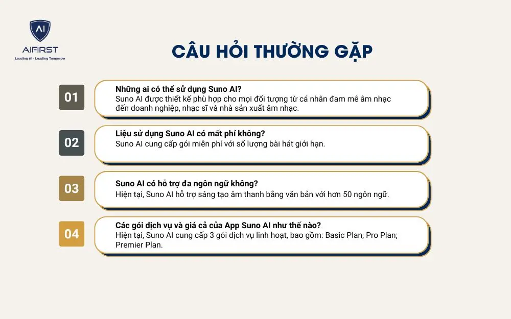 4 câu hỏi thường gặp khi tìm hiểu về app Suno AI