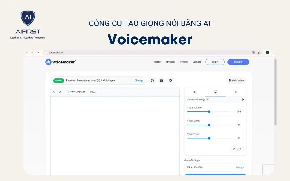 Công cụ tạo giọng nói bằng AI - Voicemaker