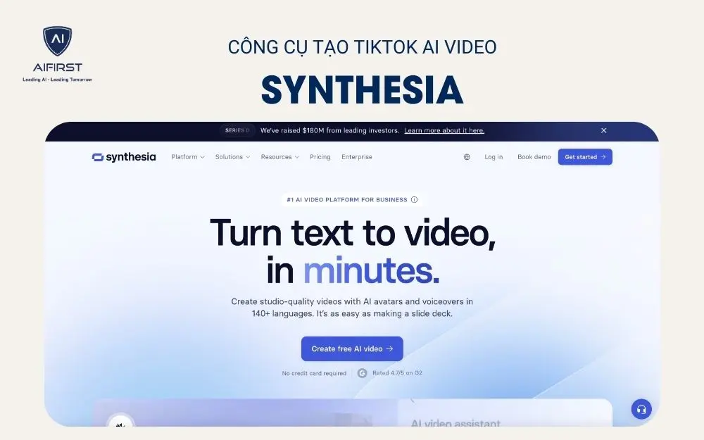 Công cụ tạo TikTok AI video Synthesia