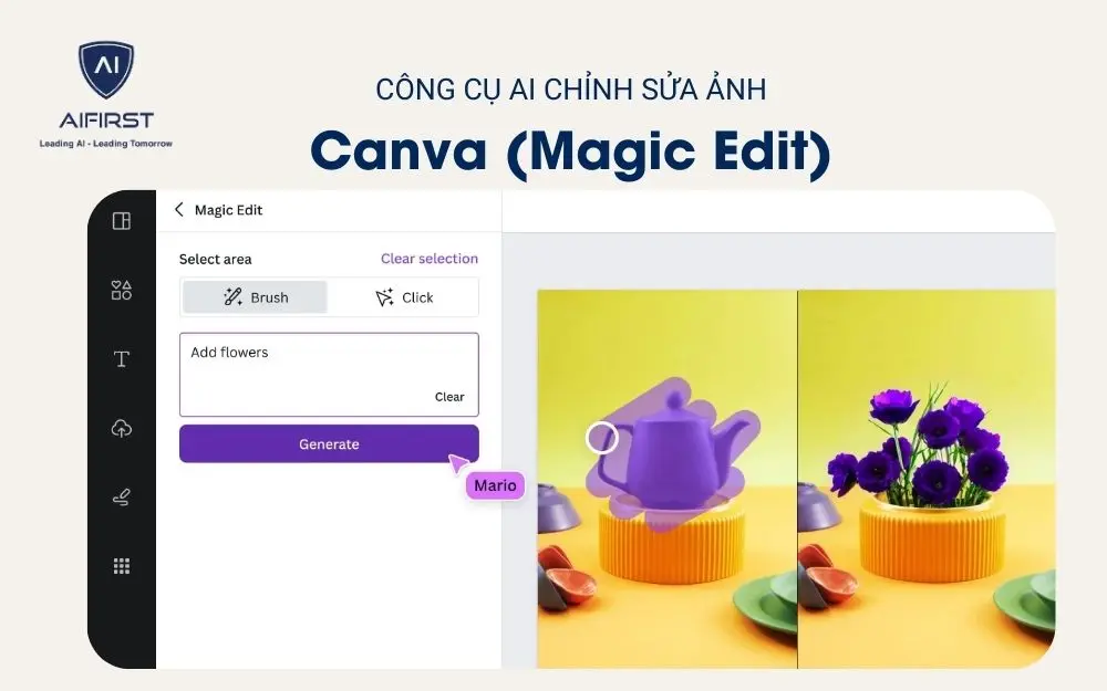 Công cụ AI chỉnh sửa ảnh - Canva (Magic Edit)