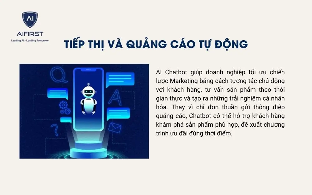 Chatbot AI hỗ trợ hoạt động tiếp thị và quảng cáo sản phẩm cho doanh nghiệp