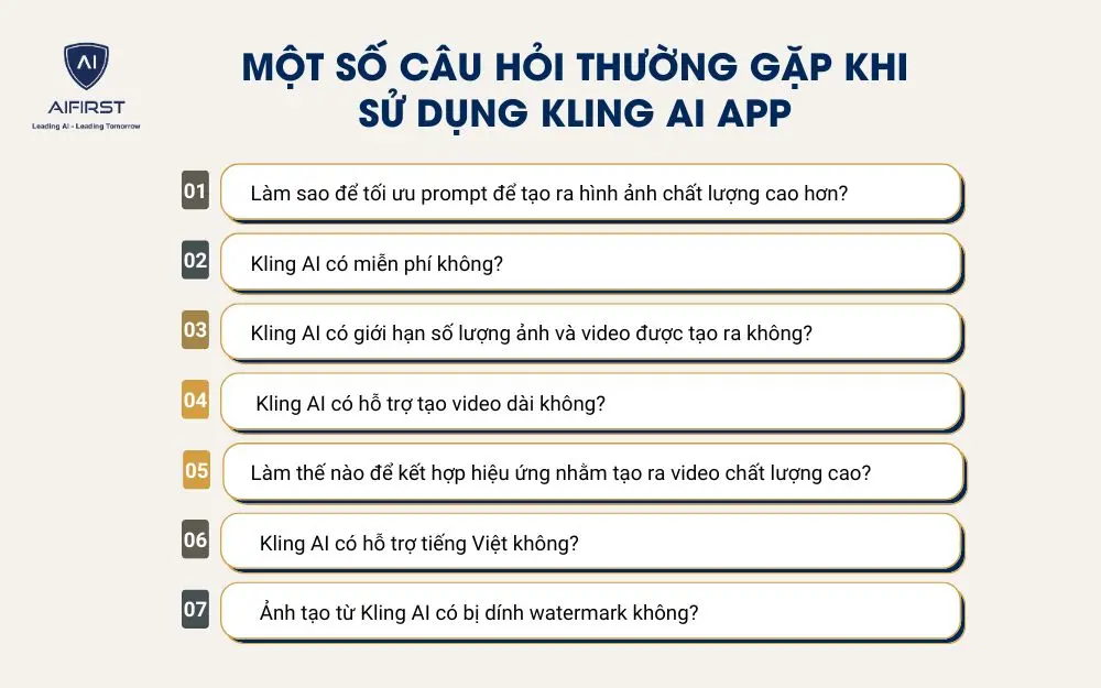 Một số câu hỏi thường gặp khi sử dụng Kling AI App