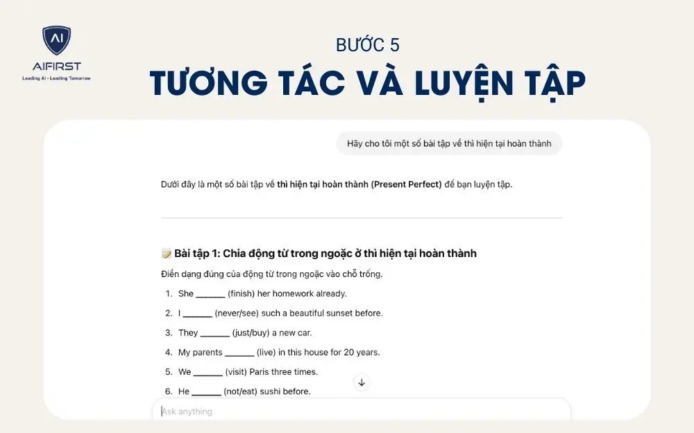 Tiếp tục tương tác và chủ động luyện tập để tối ưu kết quả