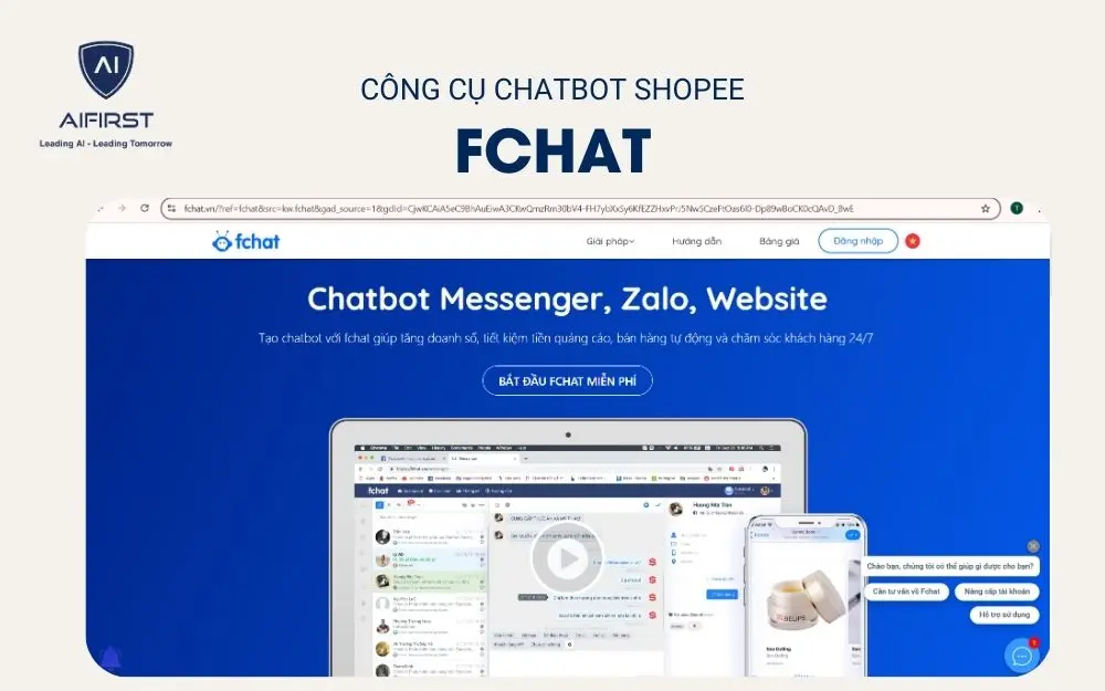 Công cụ chatbot Shopee - Fchat