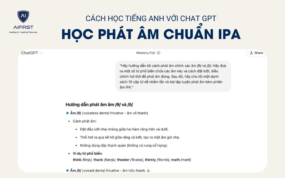 Học phát âm chuẩn IPA với sự hỗ trợ của Chat GPT