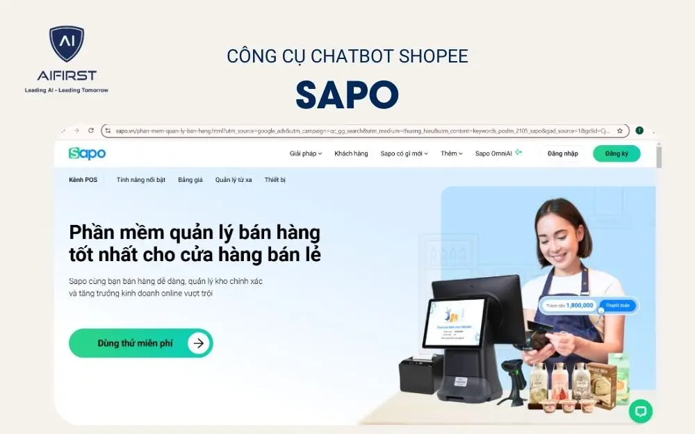 Công cụ chatbot Shopee - Sapo