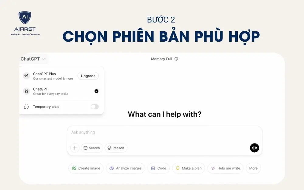 Chọn phiên bản Chat GPT phù hợp với nhu cầu sử dụng