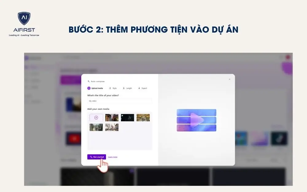 Đặt tên video mà bạn muốn tạo bằng AI